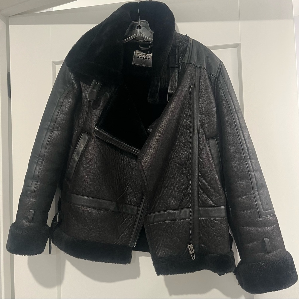 BLANKNYC faux leather/shearling moto jacket